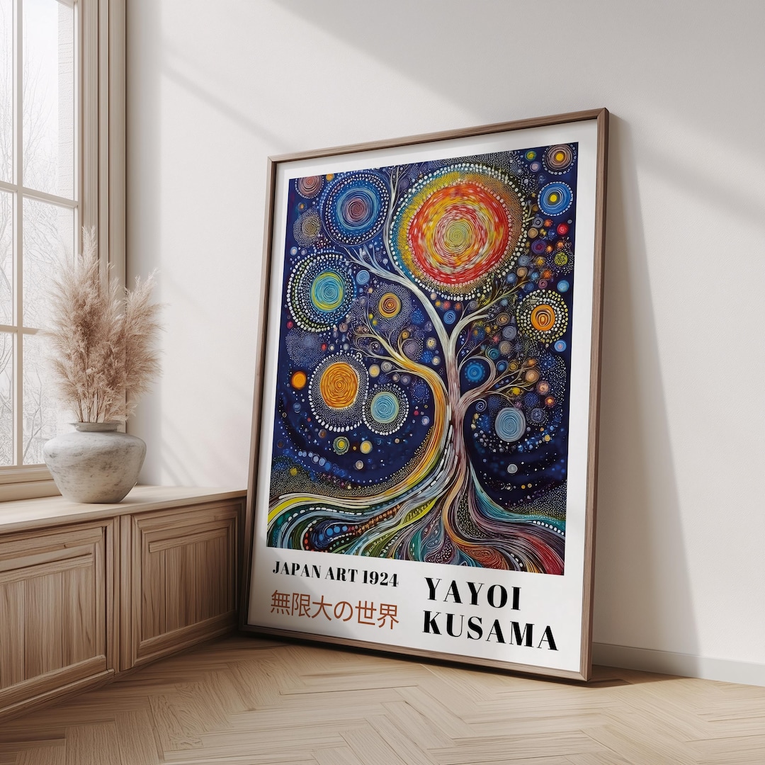 Starry Night by Van Gogh - Yayoi Kusama Inspired, Printable Wall Art ...