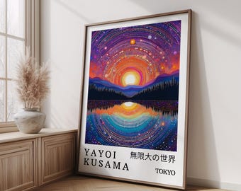 Nacnic Set De 6 Yayoi Kusama Pumpkin Frog Pink Orange Japanise Colors Pósters Con Ilustración De Diseño Para Decorar Las Paredes Del Hogar Habitaciones, Oficina Tienda Y Negocio A3 Y A4 Sin