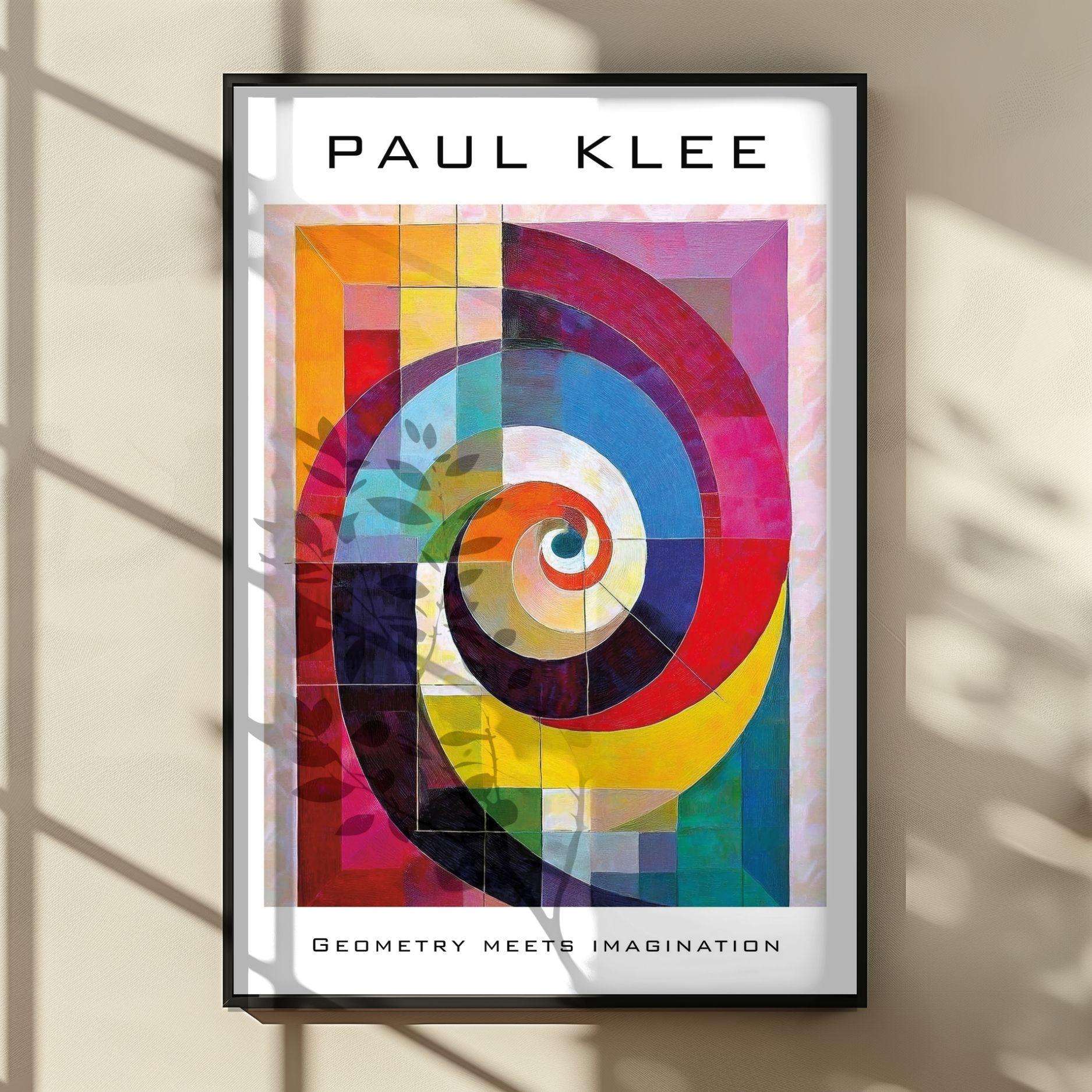 Paul Klee Inspired Abstract Spiral Poster – Colorful Geometric