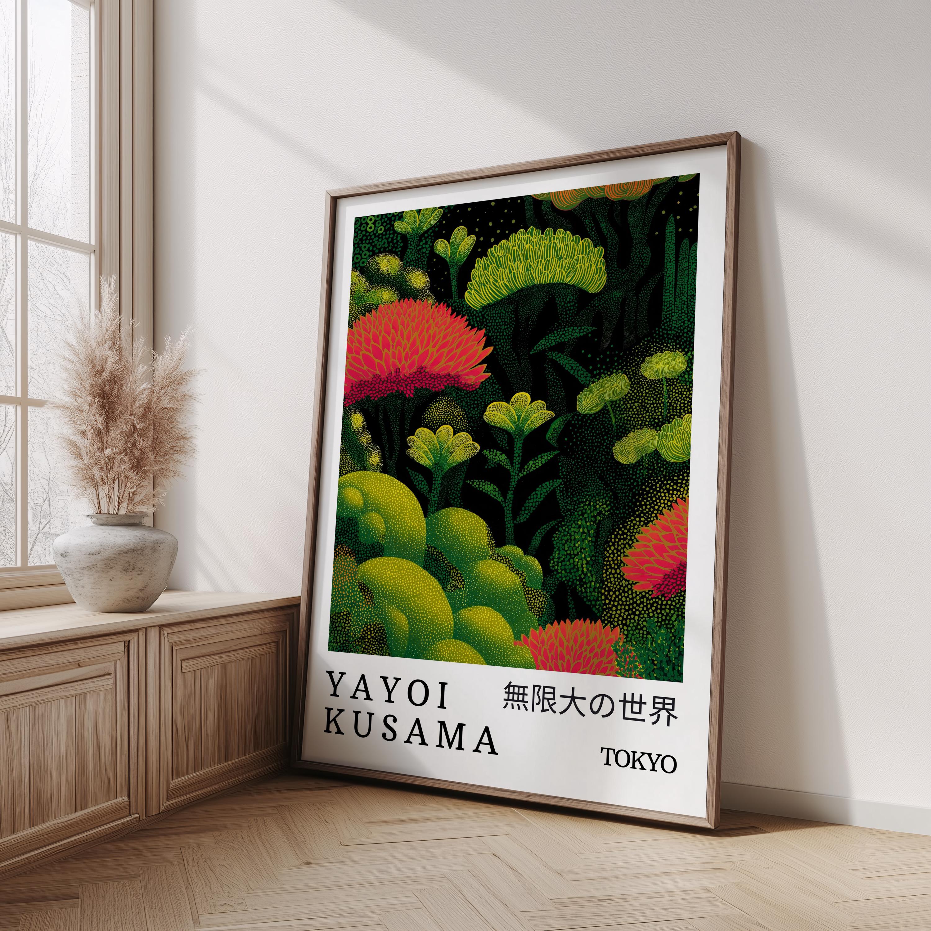 Yayoi Kusama Poster, Tokyo Japanese Botanical Print, Infinite