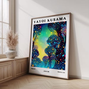 Yayoi Kusama Poster, Colourful Wall Art, Yayoi Kusama Print, Japanese Exhibition Poster, Japanese Wall Art, Japandi Art, Japanese Print