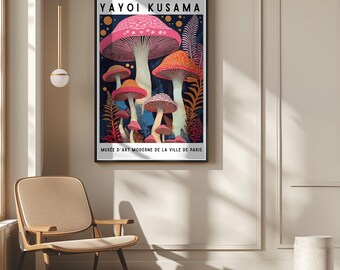 草間彌生のプリント、日本の壁アート、日本のインテリア、抽象的な