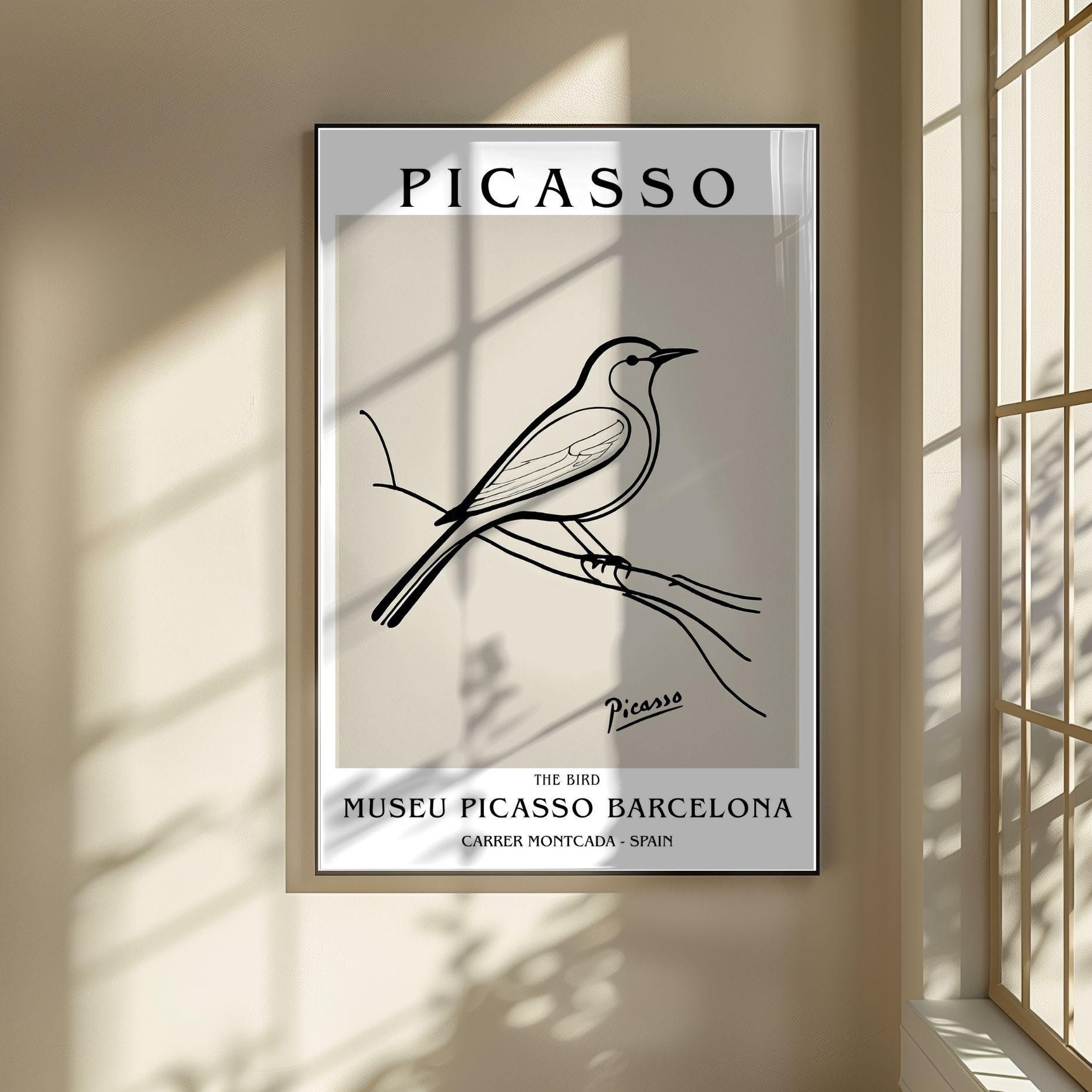Picasso Exhibition Print, Picasso Bird Line Art Poster – the Bird