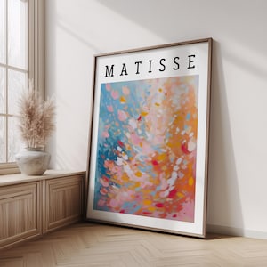 Henri Matisse Inspired Abstract Colorful Wall Art, Modern Vibrant Painting Poster, Contemporary Home Decor for Living Room or Office