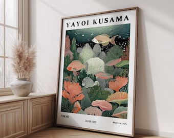 Yayoi Kusama Print, Modern Art Print, Japandi Poster, Maximalist Poster, Yayoi Kusama Exhibition Poster, Home Gift, Yayoi Kusama Wall Art