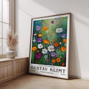 Gustav Klimt Print, Klimt Museum Poster, Gustav Klimt Poster, Klimt Exhibition Poster, Gustav Klimt Painting, Flower Garden, Floral Artwork