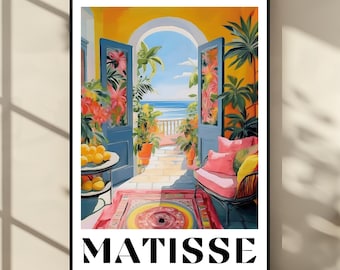 Henri Matisse Print - Aesthetic Matisse Poster for Modern Gallery Exhibition Art, Minimalist Neutral Wall Art, Matisse Cut outs Gift Idea