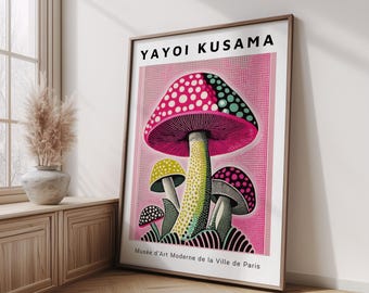 Yayoi Kusama Infinity mushroom, Yayoi Kusama Poster, Yayoi Kusama Print, Printable Wall Art, Japanese Wall Art, Home Wall Art Print