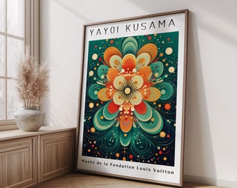Yayoi Kusama Poster - Japandi Wall Art Print, Abstract Dots Art, Japanese Minimalist Decor - Inspired by Yayoi Kusama Wall Print, Home Decor