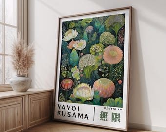 Yayoi Kusama Poster, Japanese Wall Art, Bright Japanese Decor, Japanese Print, Abstract Japanese Poster, Japanese Gift, Home Wall Decor