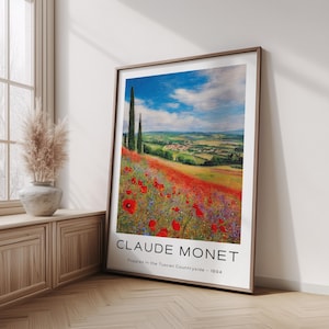Claude Monet Druck Plakat, impressionistische Wandkunst, Vintage Wohnkultur, Monet Ausstellungsplakat, Küstenlandschaft, Hauswandkunst
