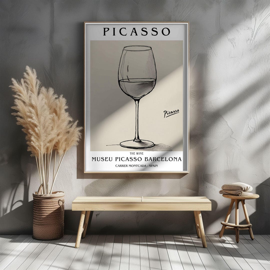 Picasso Wine Glass Art Print Poster, Museu Picasso Barcelona