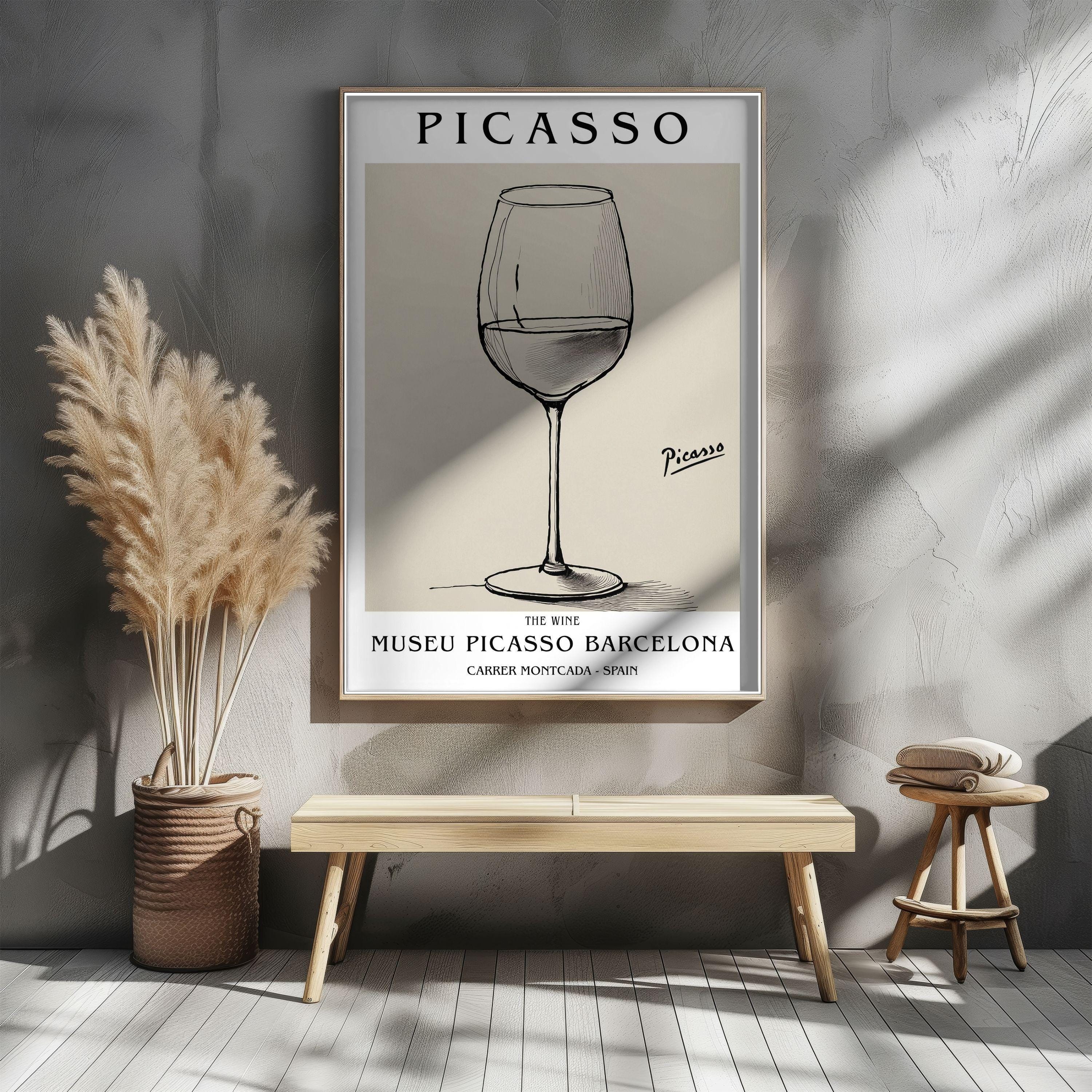 Pablo　Picasso、ワイングラス、希少な額装用画集より、新品高級額装付 s-l400.jpg 絵画