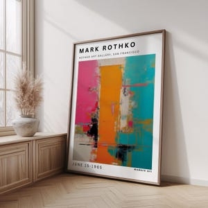 Mark Rothko Poster - A Exhibition Print as Housewarming Gift or Livingroom Decor, Mark Rothko Print, Birthday Gift Idea, Museum Poster
