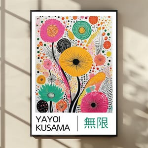 Yayoi Kusama Print - Home Wall Decor as Abstract Yayoi Kusama Poster - Japanese Wall Art - Yayoi Kusama Inspired Japanese Gallery Wall Art