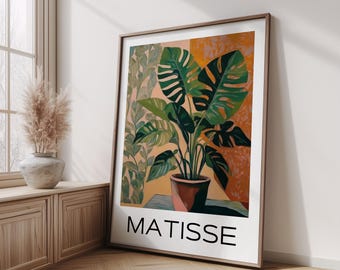 Henri Matisse Inspired Monstera Plant Poster, Vintage Botanical Wall Art,  Green Tropical Leaves Illustration for Modern Home Decor - Etsy