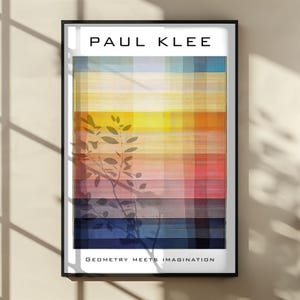 Paul Klee Inspired Abstract Poster – Modern Geometric Grid Art Print, Colorful Minimalist Wall Art for Home or Studio Decoration