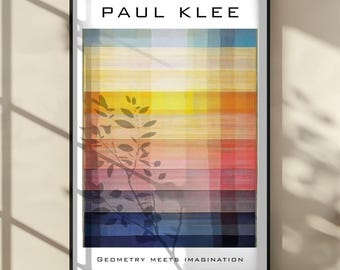 Paul Klee Inspired Abstract Poster – Modern Geometric Grid Art Print, Colorful Minimalist Wall Art for Home or Studio Decoration