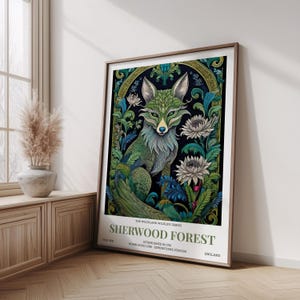 William Morris Inspired Fox Botanical Poster – Vintage Floral Forest London Print, William Morris Poster, Vintage Wall Art, Vintage Poster