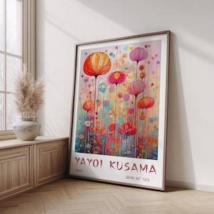 Yayoi Kusama Poster - Abstract Yayoi Kusama Print, Japandi Art, Japanese Wall Art - Inspired by Yayoi Kusama Japandi Wall Art