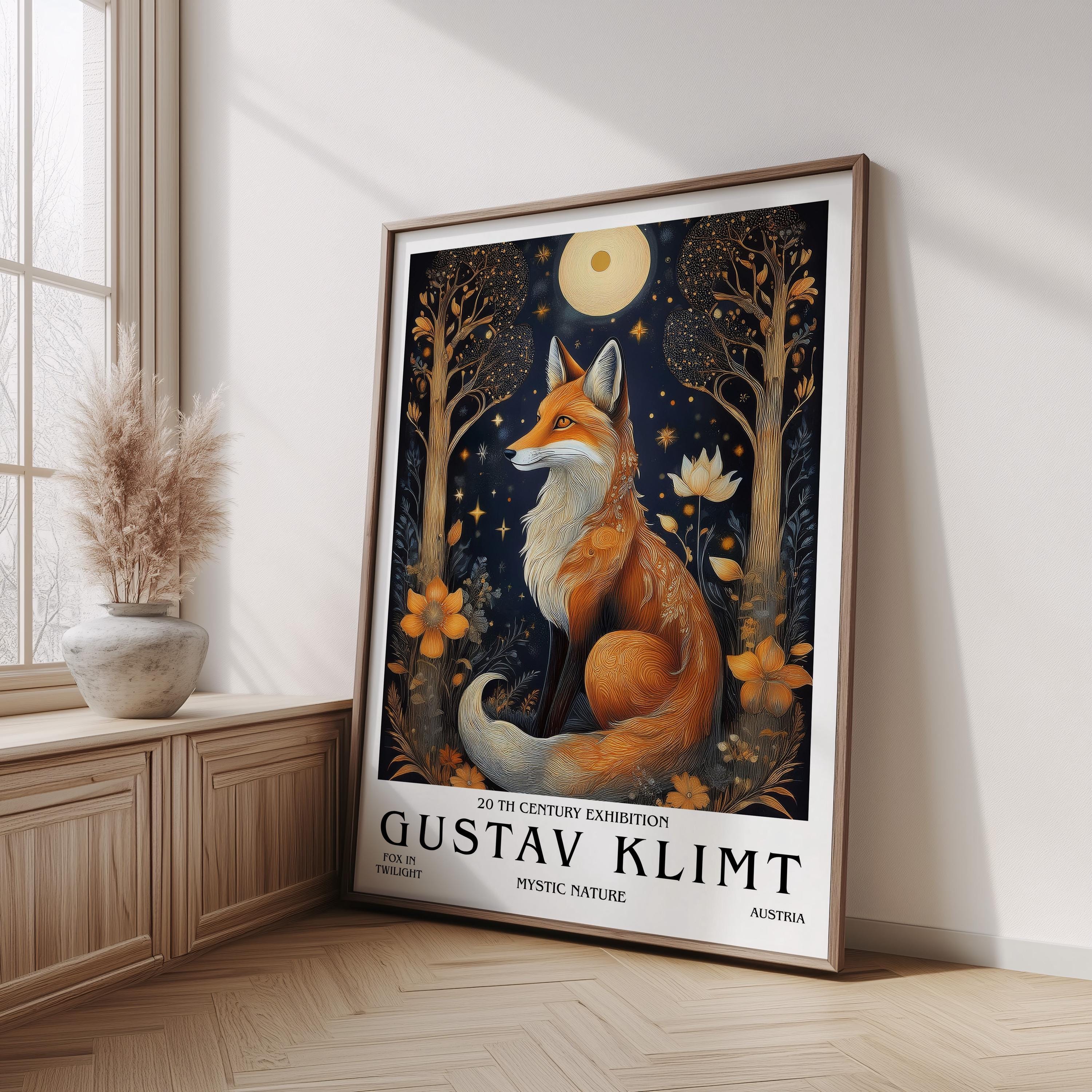 Gustav Klimt Night Fox Print, Klimt Museum Poster, Gustav Klimt