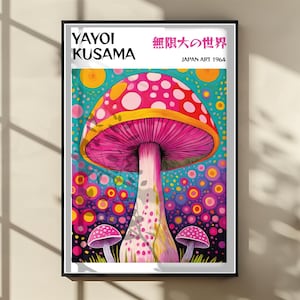 Yayoi Kusama Poster - Abstrakter Yayoi Kusama Print als japanisches Poster, Inspiriert von Yayoi Kusama Japandi, Kunst, Hauswand