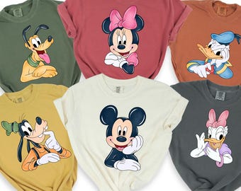 Comfort Colors Watercolor Mickey and Friends Shirt,Disneyland,Disney Trip,Disneyland Family Matching,Disney Family Vacation,Vintage Disney