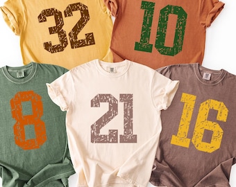 Comfort Colors Custom Number Shirt,Personalized Sports Number Shirt,Football Number Shirt,Your Number Shirt,College Football,Game Day Number