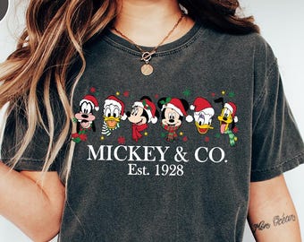 Comfort Colors Christmas Mickey&Co Shirt,Mickey and Friends Christmas Shirt,Disneyland Christmas Shirt,Disneyland Shirt,Disney Christmas Tee