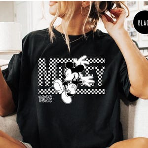 Comfort Colors Mickey Minnie Checkered Shirt,Checkered Disney Shirt,Disney Trip Shirt,Disneyland Shirt,Mickey Shirt,Disney Family Vacation