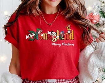Comfort Colors Mickey and Friends Christmas Shirt,Vintage Disneyland Christmas Shirt,Disneyland Shirt,Christmas Family Shirt,Christmas Gift