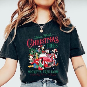 Comfort Colors Disney Farm Fresh Shirt, Mickey And Friends Christmas Shirt,Christmas Disney Family,Christmas Gift,Disney Christmas Shirt