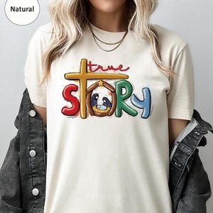 Chemise de Noël Nativité histoire vraie, chemise de Noël Jésus, chemise de Noël de Jésus, chemise de Noël basée sur la foi, chemise histoire vraie, cadeau de Noël