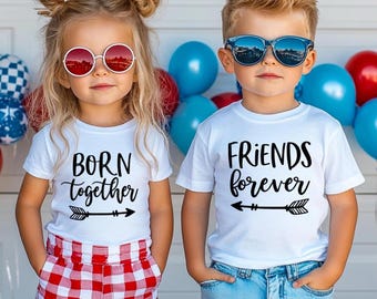 Twins Shirt,Born Together Friends Forever Shirt,Twin Birthday Shirt,Birthday Outfits for Twins,Best Friends Shirts,Twin Birthday Gift