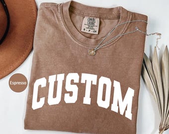 Comfort Colors College Letter Shirt,Custom State Shirt,Custom College Shirt,Custom University,Custom Text,Custom City Name,Custom School