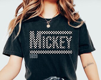 Comfort Colors Mickey Minnie Checkered Shirt,Checkered Disney Shirt,Disney Trip Shirt,Disneyland Shirt,Mickey Shirt,Disney Family Vacation