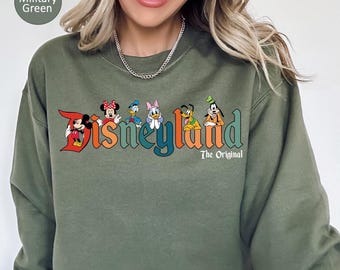 Retro Mickey And Friends Disneyland Est 1955 Sweatshirt,Vintage Disneyland Crewneck Sweatshirt,Disneyland Shirt,Family Vacation Sweatshirt