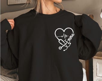 Nurse Sweatshirt,Personalized Sweatshirt,Nurse Graduation Gift,Custom Nurse Sweatshirt ,New Nurse Gift,Registered Nurse,Nurse Appreciation