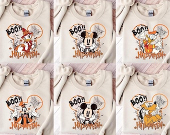 Vintage Disney Mickey and Friends Characters Halloween Sweatshirt,Disney Halloween Shirt,Halloween Disney Shirt,Disney Halloween Sweatshirt