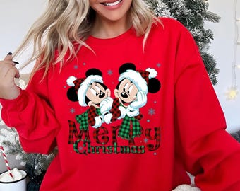 Disney Merry Christmas Sweatshirt,Disneyland Christmas Sweatshirt,Christmas Matching Sweatshirt,Minnie,Mickey Christmas,Disney Christmas Tee