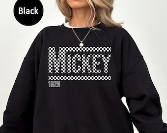Mickey Minnie Checkered Sweatshirt,Checkered Disney Shirt,Disney Trip Sweater,Disneyland Sweatshirt,Mickey Sweatshirt,Disney Family Matching