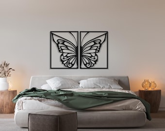 Butterfly Metal Wall Art: Modern Line Art Decor