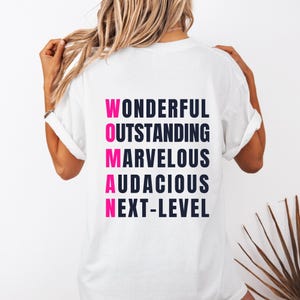 Camisa FoxWits MUJER Estampado en la espalda BLANCO rosa negro Bella Canvas 3001 Unisex Declaración para Mujer