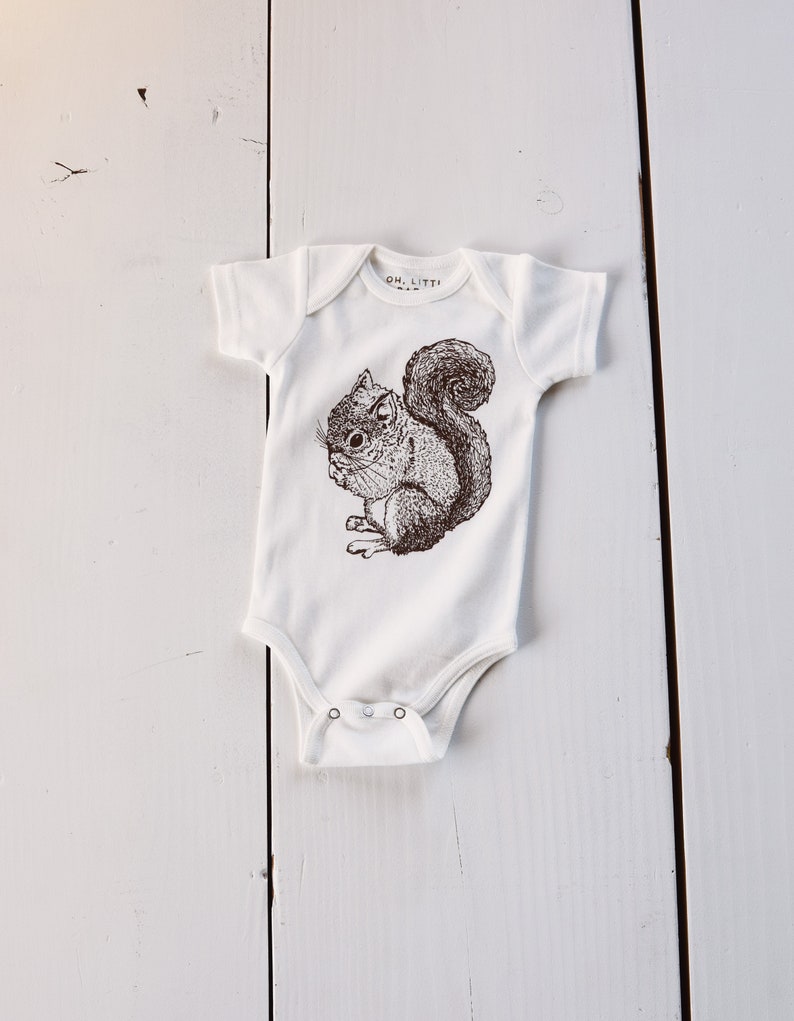 Organic Baby Clothes Organic Cotton Bodysuit Squirrel Etsy