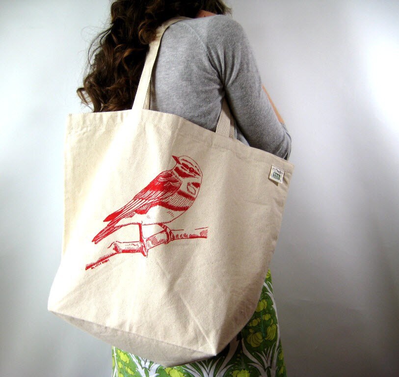 Large Tote Bag Screen Printed Grocery Tote Bag Shopper | Etsy