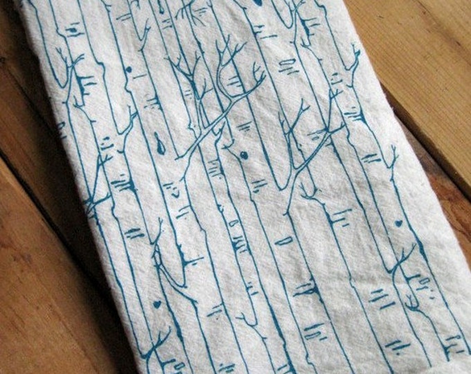 Tea Towel Organic Tea Towel Dish Towels Kitchen Towels Birch Tree Tea