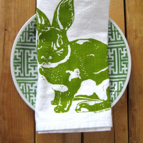 Screen Printed Organic Cotton Rabbit Cloth Napkins