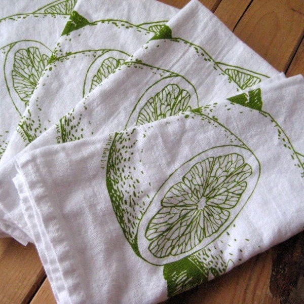 Screen Printed Organic Cotton Citrus Cloth Napkins