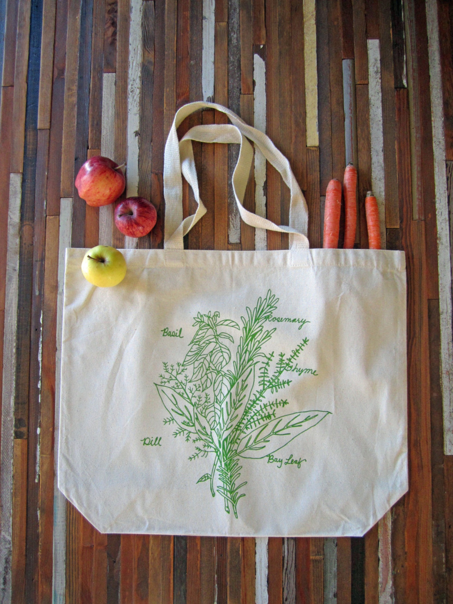 Screen Printed Recycled Cotton Tote Bag Eco Friendly Grocery Etsy