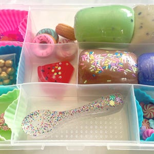 Ice Cream Sensory Play Dough Kit: Handmade Resin Toppings, Summer Treats